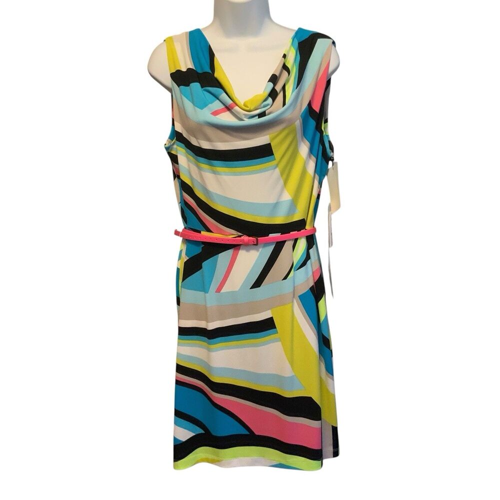 Calvin Klein Multicolor Striped Midi Dress